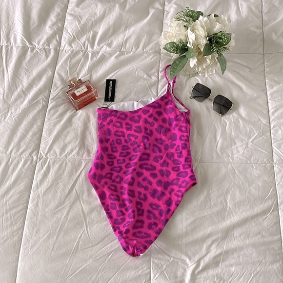 Pretty Little Thing Pink Cheetah Swimsuit - Picture 3 of 5